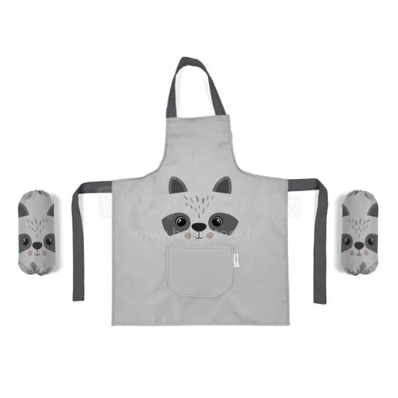 ALBERO MIO Waterproof apron Raccoon + sleeves*