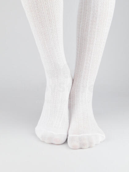 NOVITI RB009-G-01 Cotton tights jacquard pattern stripes white 92/98