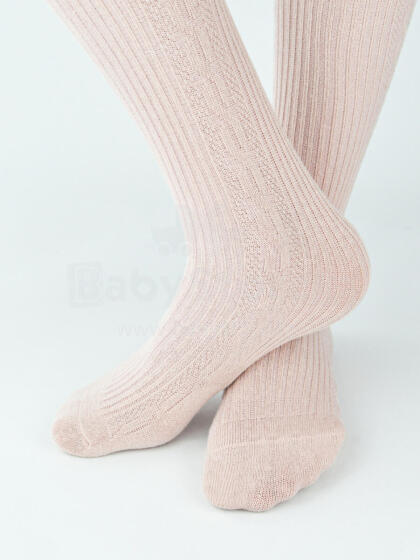 NOVITI RB011-G-02 Cotton tights stripe braid pink 128/134