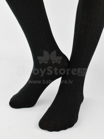NOVITI RB012-G-03 Cotton tights striped herringbone black 116/122