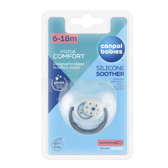 CANPOL BABIES soother silicone orthodontic Night Dreams, 6-18m, 22/501_gre