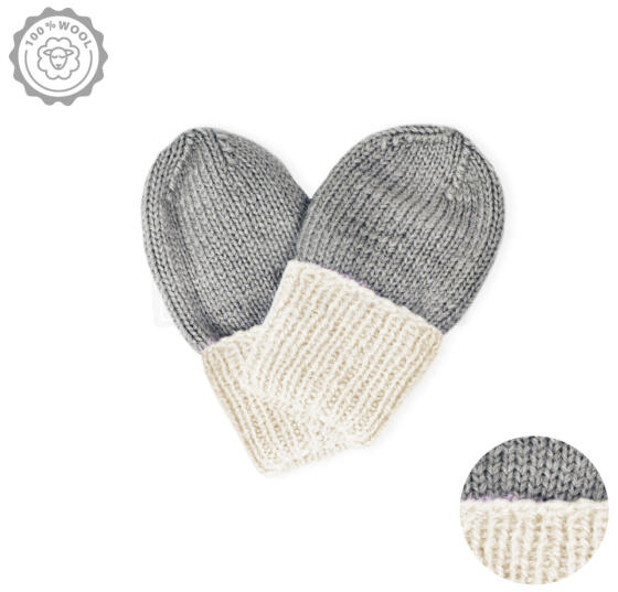 La Bebe™ Lambswool Natural Eco Baby Gloves Art.236271 Grey Натуральные шерстяные варежки для новорожденного