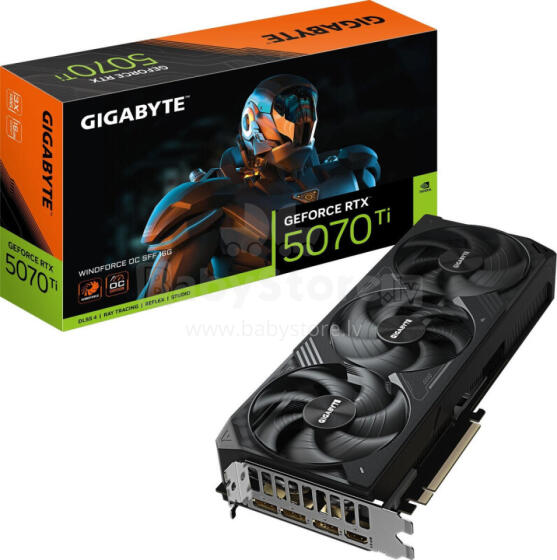 Видеокарта Gigabyte GeForce RTX 5070 Ti Windforce OC SFF 16GB GDDR7 (GV-N507TWF3OC-16GD)