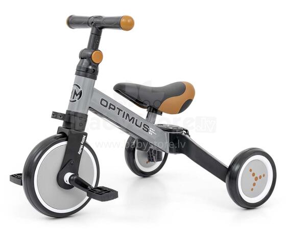 MILLY MALLY 3in1 velosipēds OPTIMUS pelēks