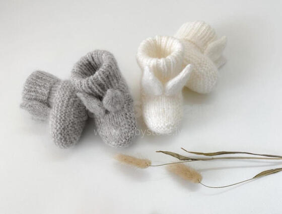 La Bebe™ Lambswool Natural Eco Socks/Booties Art.236526 Natural wool socks/boots for newborns