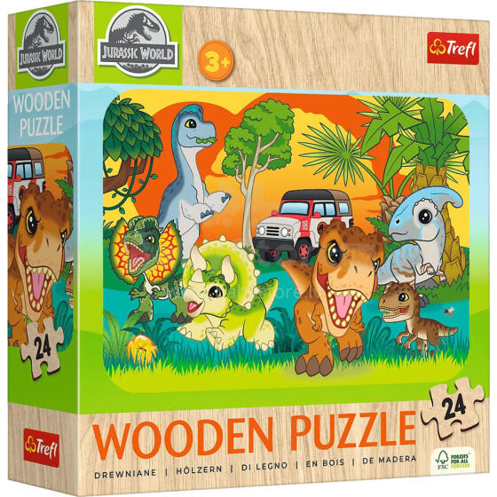 POZNAJ DINOZAURY *24* PUZZLE DREWNIANE