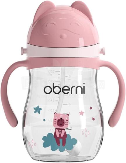 Oberni Tritan Drinking Cup Art.237421 Pink mācību krūze ar salmiņu no 12 mēn.,270ml