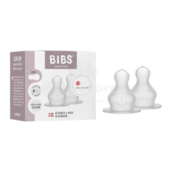 Bibs Bottle Nipple Slow Silicone Art.237443 Соска для бутылочки силиконовые , 2 шт. в упаковке – медленный поток