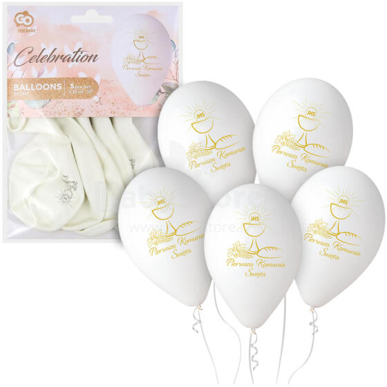 BALONY PIERWSZA KOMUNIA 5 SZTUK