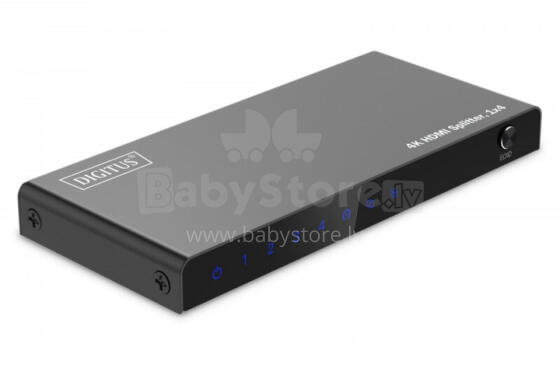 HDMI dalītājs 1x4, 4K/60Hz UHD ar HDR, 18 Gbps, HDCP 2.2, EDID
