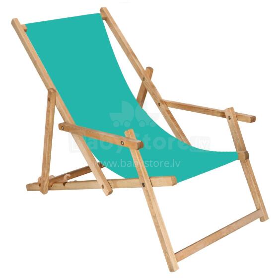 Folding garden deckchair with armrests Springos DC006 OXFORD51 teal