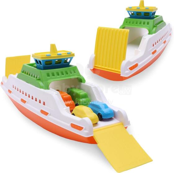 Toyland® Ferry Boat Art.237560 Bērnu rotalļieta Laiva ar mašīnam 39cm