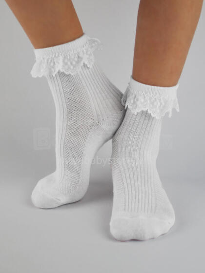 NOVITI SB020-G-01 Ruffle socks white 0-6m