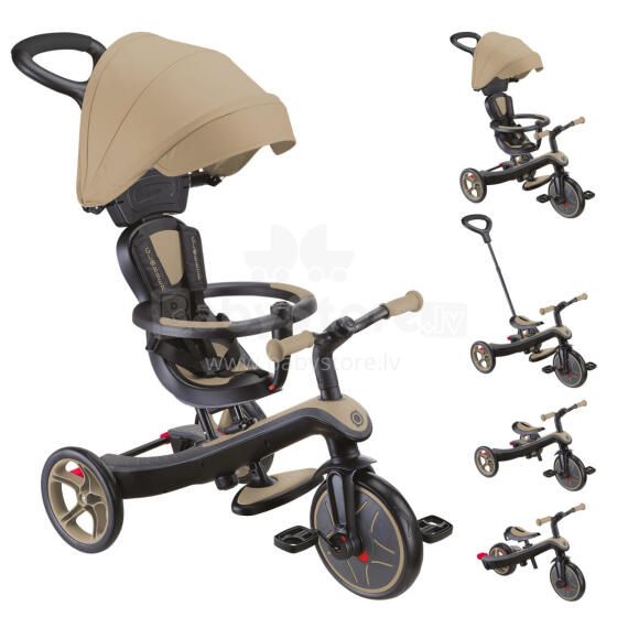 GLOBBER trīsritenis Explorer Trike 4 In 1, bēšs, 632-231-4