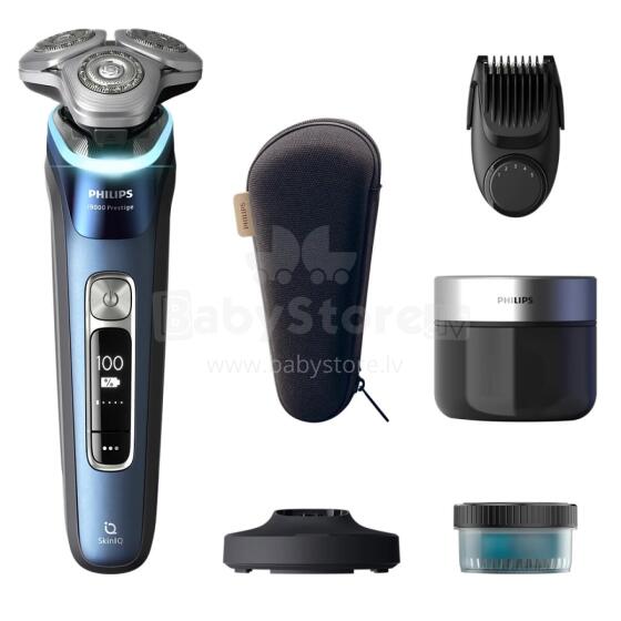 Jaunums! PHILIPS i9000 Prestige Ultra Elektroskuveklis mitrai/sausai skūšanai (lādējams), Mystic Aqua