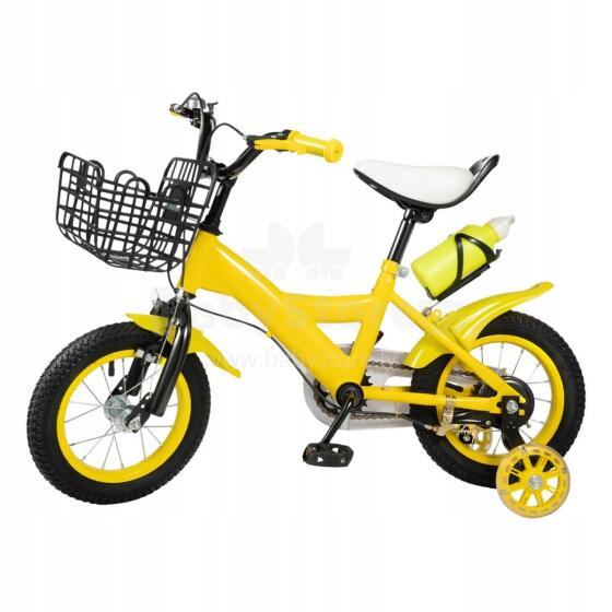 Kids Bike Wheels Collas 12' Yellow Art.238297  Детский двухколесный велосипед с дополнительными колёсиками