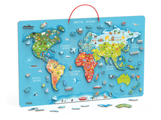 Viga 44508 2in1 Educational board with magnetic world map