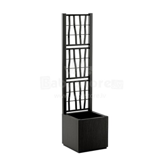 Flower box square with grid Ethica 36x36x140cm grey