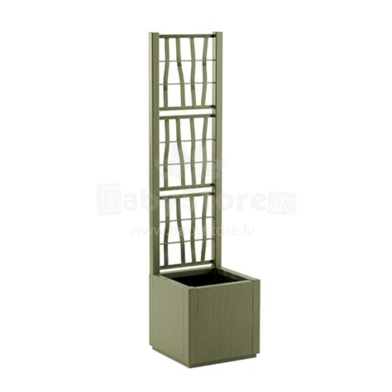 Flower box square with grid Ethica 36x36x140cm green