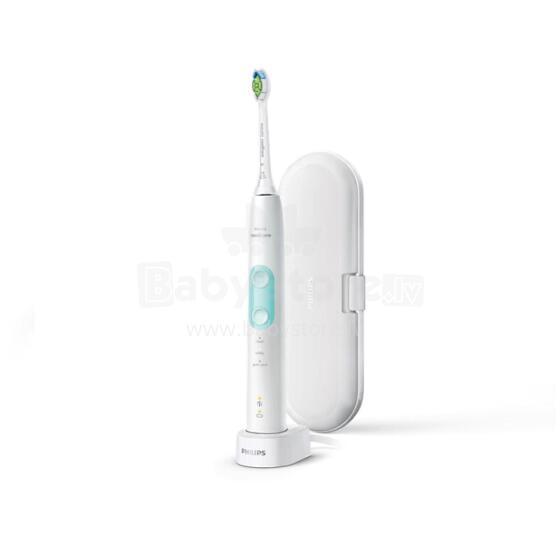 Jaunums! Akcija! PHILIPS ProtectiveClean 5100 Sonic elektriskā zobu  birste, balta un gaiši zila