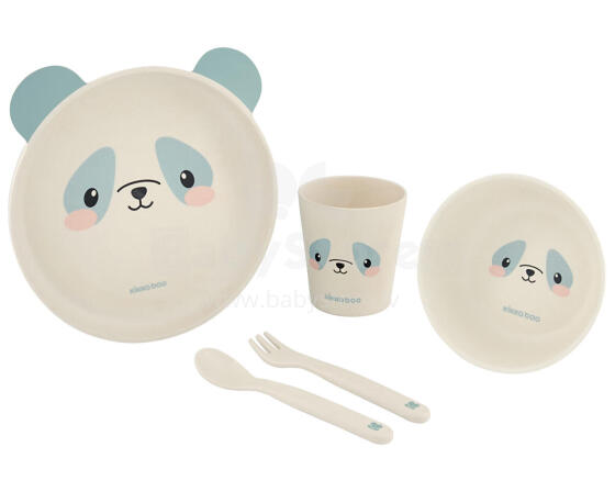 Tableware bamboo set Panda Blue