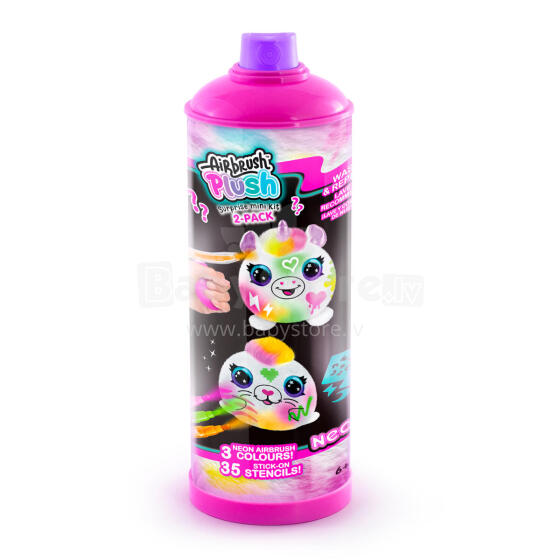 AIRBRUSH Plush мягкий питомец с аэрографом Неон мини, 2 шт