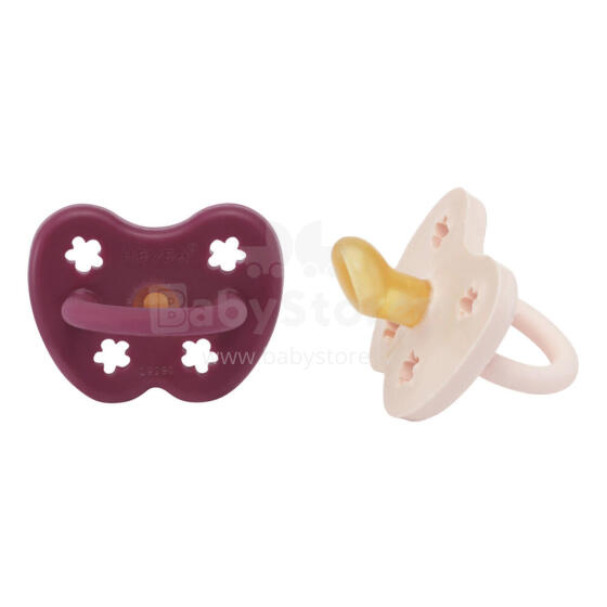 Hevea Natural Rubber Pacifier Anatomical Art.239432 Powder Pink/Rosewood  Anatomiskā/ortopēdiskā lateksa māneklītis 3-36 mēn,2 gab