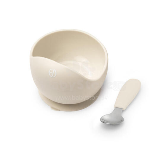 Elodie Details Silicone Bowl Art.239444 Vanilla  silikona bļoda ar piesūcekni + karote