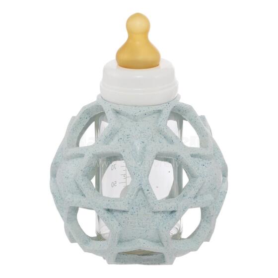 Hevea Baby Glass Bottle Art.239537 Blue Стеклянная бутылка с соской и мягкий шарик из 100% натурального (природного) каучука от 0+ месяцев.