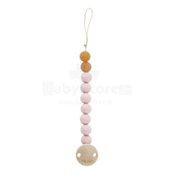 Hevea Pacifier Clip Art.239558 Powder Pink Māneklīša ķēde (Knupja turētājs) ar klipsi