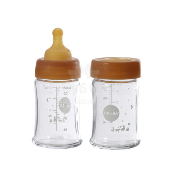 Hevea Glass Baby Bottle Wide Neck Art.478401