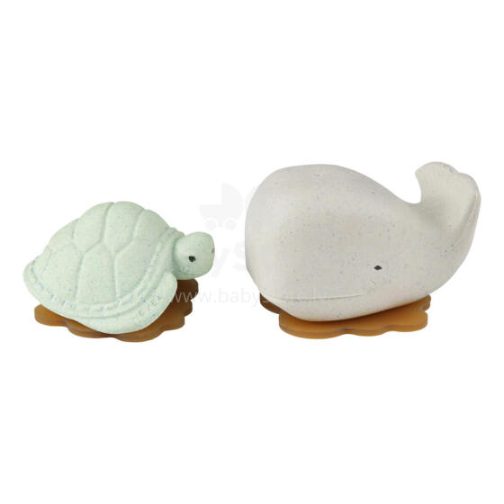 Hevea Set Rubber Bathing Toy Art.345031 Frosty White/Sage  Игрушек для ванны  из 100% натурального каучука 0+ мес.