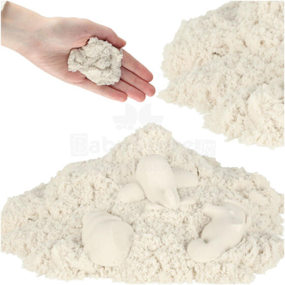 Ikonka Art.KX9568_9 Kinētiskās smiltis 1kg maisiņā baltas
