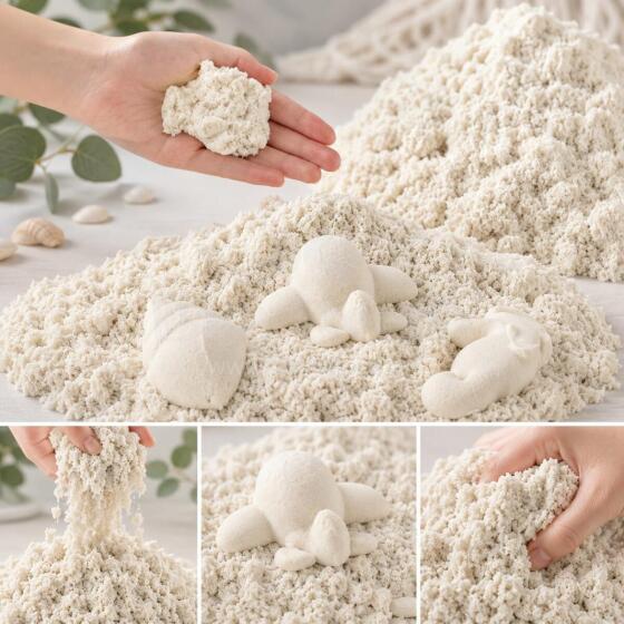 Bebe Basic Kinetic Super Sand Art.KX9568_9 White kinetic sand for modeling (1 kg)