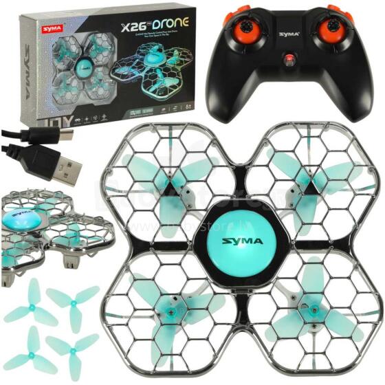 Ikonka Art.KX3177 Syma X26PRO 2.4GHz Wi-Fi RC drons melns