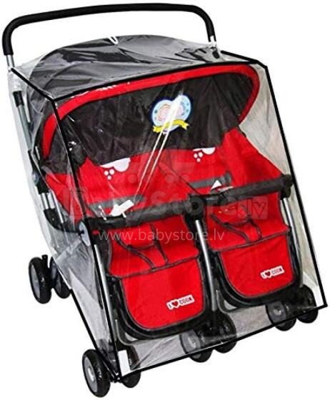 Universal Rain Cover for Twins Art.24047 Lietusplēve dvīnu ratiņiem