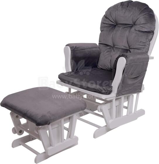 Mendler Relaxing Rocking Chair Art.HWC-C76 Velvet Grey  Šūpuļkrēsls