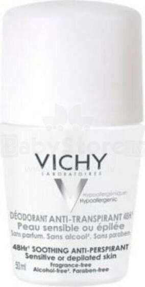 Roll-on antiperspirants Vichy jutīgai ādai vai pēc matu noņemšanas 48h 50ml