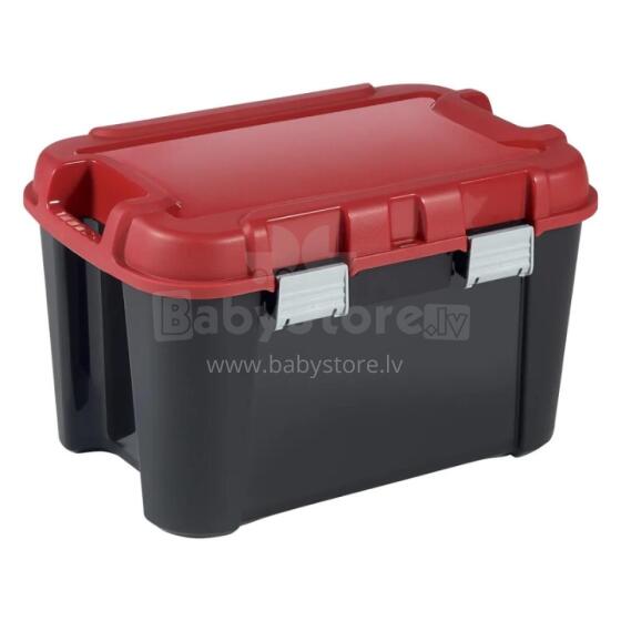 Box with lid Totem 60L 59x39.5x36cm black/red