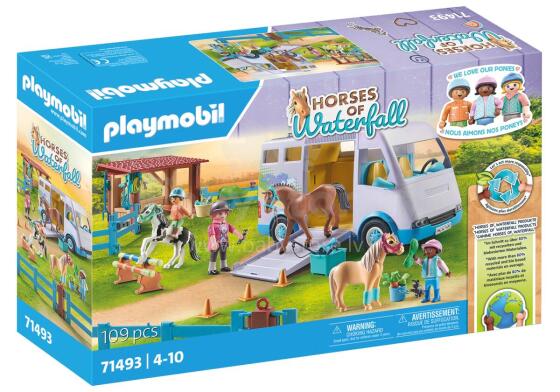 PLAYMOBIL HORSES OF WATERFALL Mobilā jāšanas skola 71493