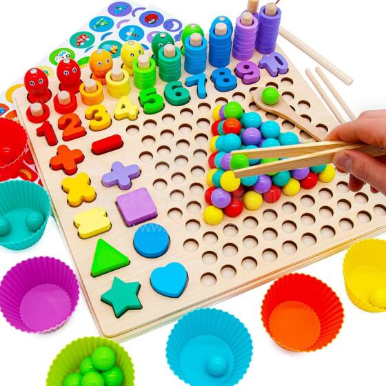 Faerly® Montessori Toy Magnetic Game 5 in 1 Art.241385 Koka puzle Montessori
