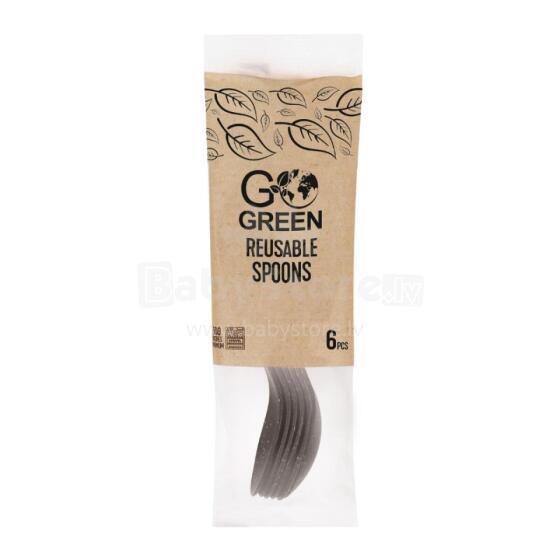 Reusable spoons Go Green 6 pcs. black