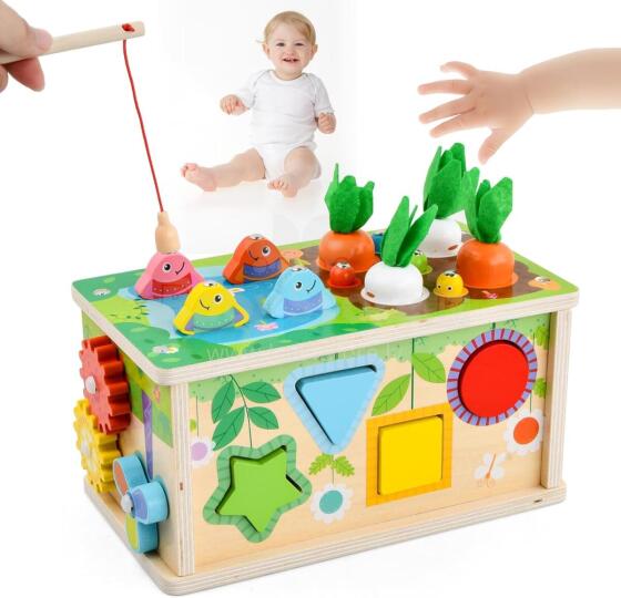 Focenat Montessori Wooden Toy 9-in-1 Art.241410    Деревянный пазл Монтессори