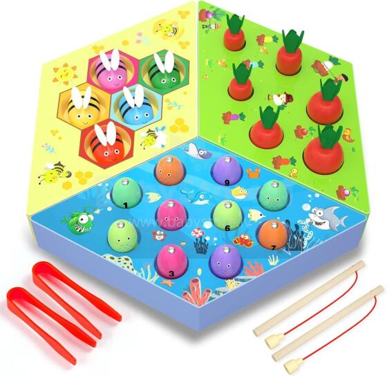 Uping Magnetic Fishing Game Art.241408 Montessori Wooden Puzzle Fishing
