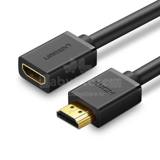 HDMI male to HDMI female cable UGREEN HD107, FullHD, 3D, 1m (black)