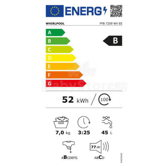 Veļas mašīna WHIRLPOOL  FFB 7259 BV EE