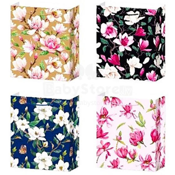 TORBA NA PREZENTY KWIATY 4 WZORY L