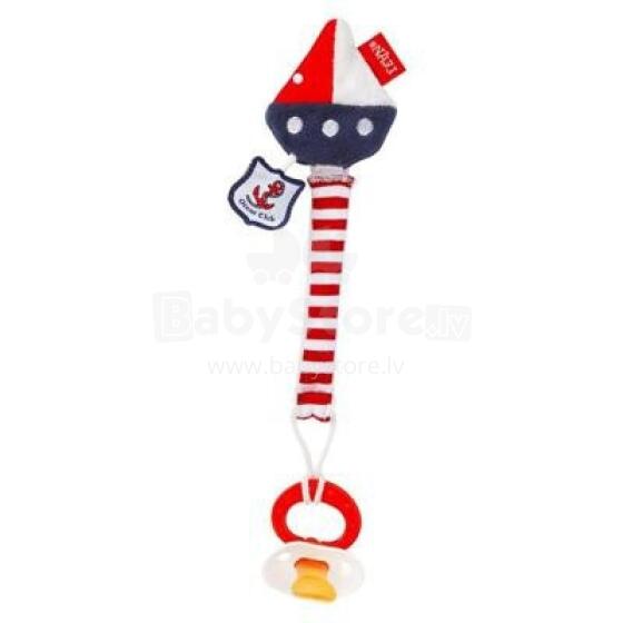 Fehn - Pacifier holder - Boat - Navy/red