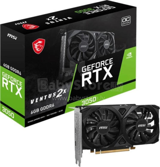 Видеокарта MSI GeForce RTX 3050 VENTUS 2X E 6G OC