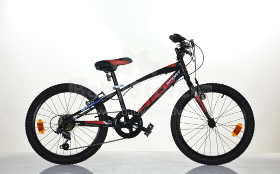 Bērnu velosipēds 20'' ''420 SPORT'', melns/sarkans, 6 ātrumi